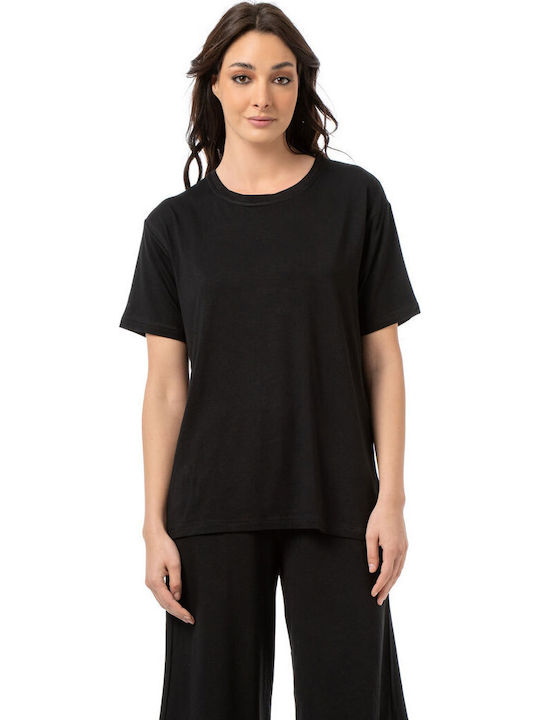 Bodymove Damen Bluse Baumwolle Schwarz