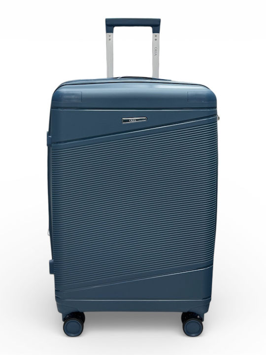 Olia Home Large Blue Travel Suitcase with 4 Wheels