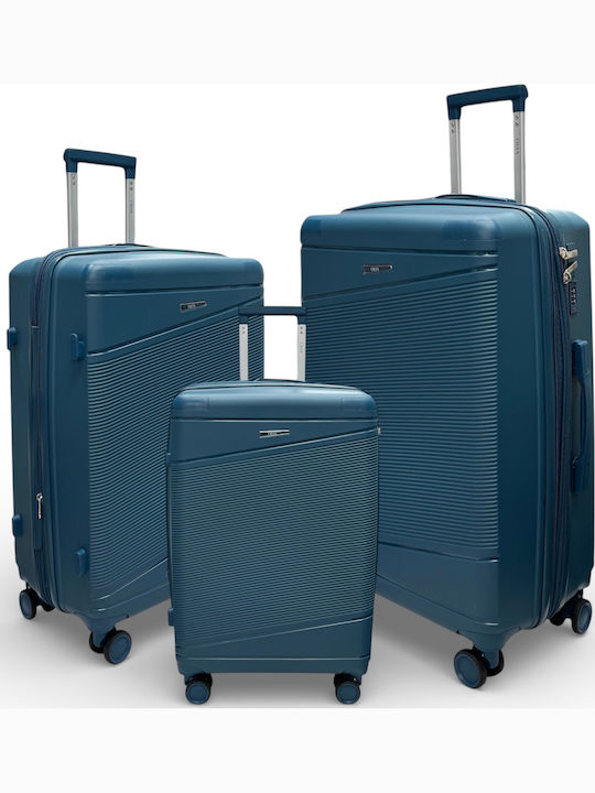 Olia Home Hard Blue Travel Suitcases with 4 Whe...