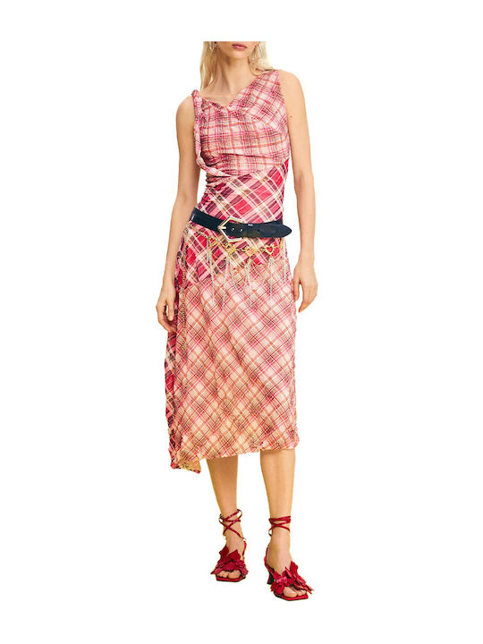 Summer Midi Evening Dress Garnet