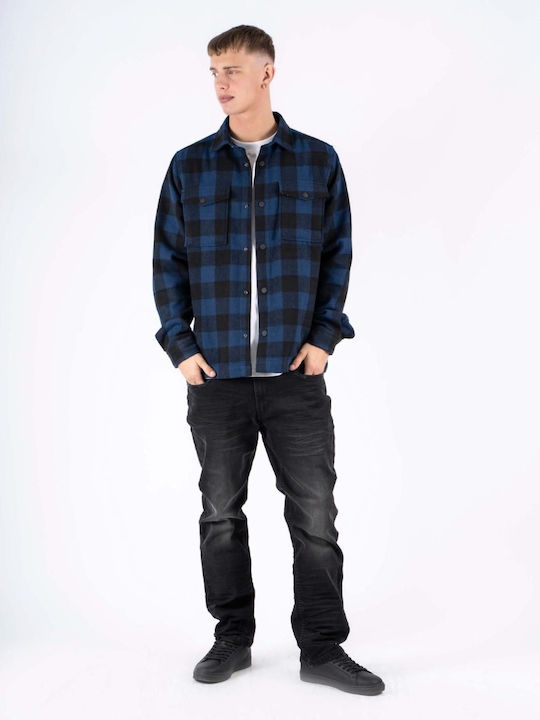 Μακρυμάνικo Overshirt Indigo 21-200249-702