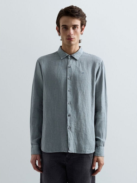 Replay Λινό Πουκάμισο Pewter Blue