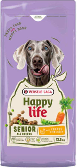 Happy Life 12.5kg Trockenfutter für Ältere Hunde mit Huhn, Reis, Fleisch und Gemüse