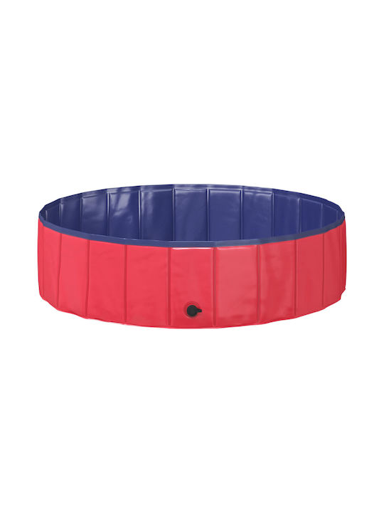 vidaXL Dog Pool 120cm Red 1 Piece