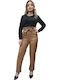 Women's Leather Trousers Brown
