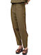 Women's High Rise Fabric Trousers Green