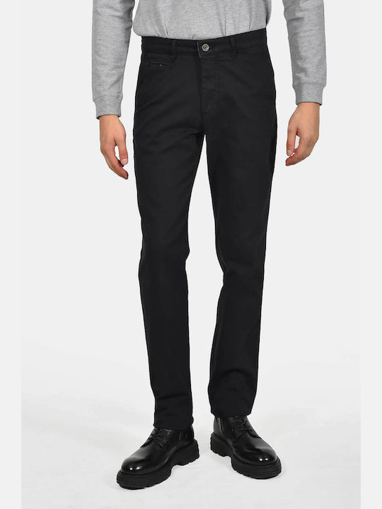 Ανδρικό Παντελόνι Chino Ελαστικό Regular Fit Μαυρο