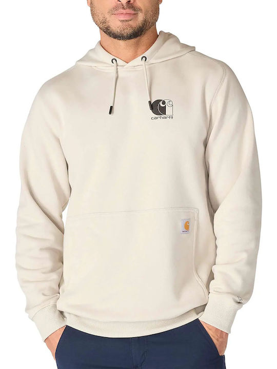 Carhartt Logo Hoodie Ecru