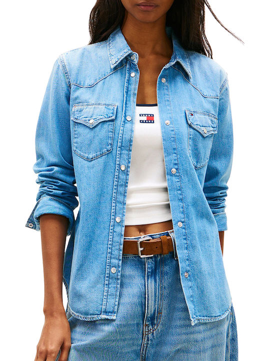 Μακρυμάνικο Γυναικείο Πουκάμισο Denim Light