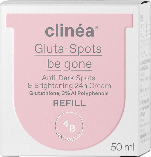 Clinea Gluta-Spots Be Gone Light Refill 24h Face Cream for Dark Spots Brightening & Redness with Hyaluronic Acid & Niacinamide 50ml