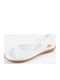 Leder Flache Sandalen für Damen Weiß
