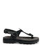 Marlena Leather Women's Flat Sandals Black Mosaic