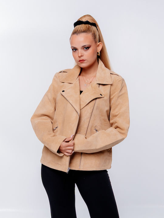 Chic & Clicks Suede Γυναικείο Μπουφάν για Χειμώ...