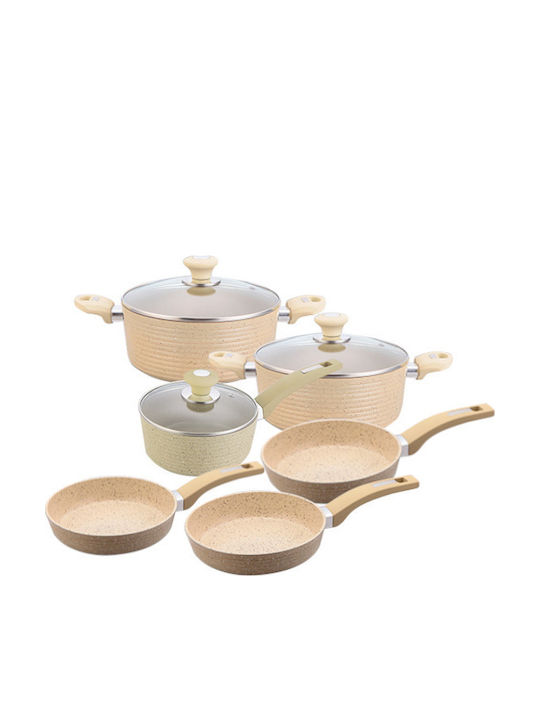 Raki Eco Set De Vase De Gătit Din Aluminiu Cu Acoperire Interioară Ceramică 6 Buc