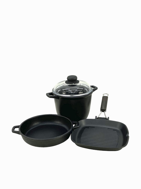 Antik Ars Set Vase de Gătit din Aluminiu cu Acoperire Antiaderentă 3 Piese