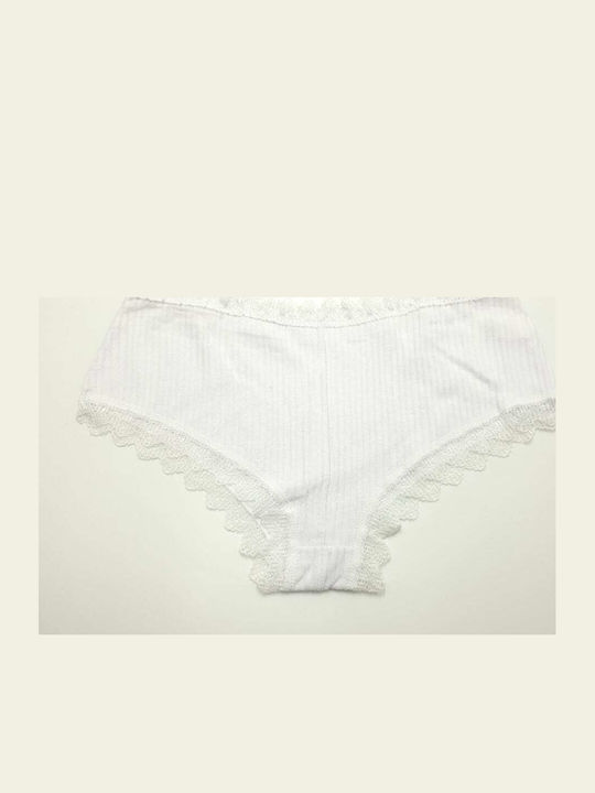 Hand's Foner Cotton Women's Boxer with Lace White