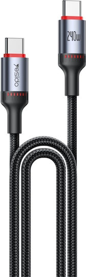 Data Cable Type-c To Type-c 240w 480mbps Nylon 2m Yesido Black