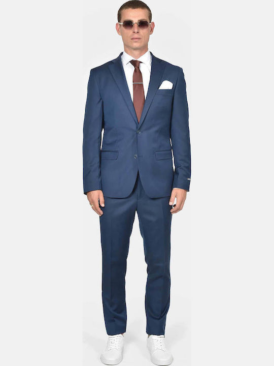 Winter Men's Suit with Slim Fit Blue