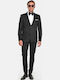 Winter Men's Groom's Suit with Slim Fit Black