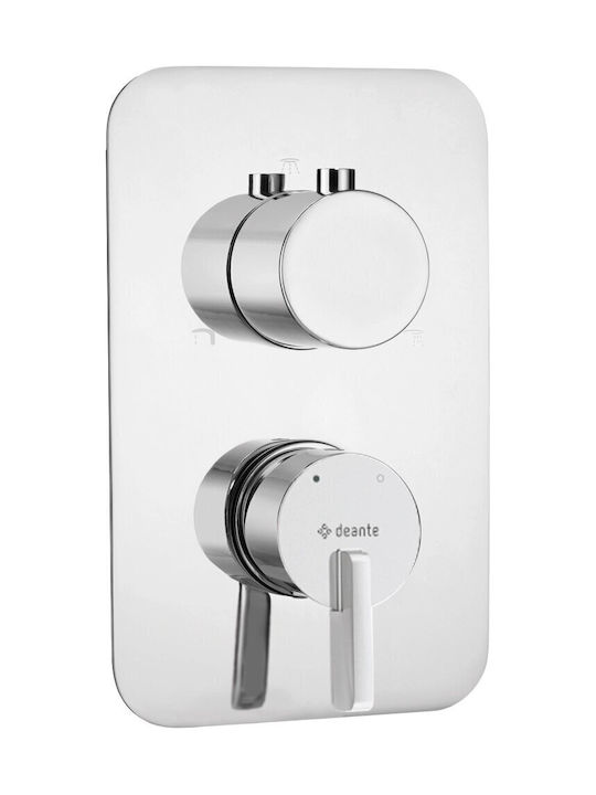 Deante Built-in Mixer & Mouthpiece Set for Shower Silver