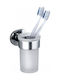 Wenko Wall Mounted Glass Silver Bathroom Accessory Set