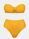 Set Bikini Ψηλόμεσο Κίτρινο