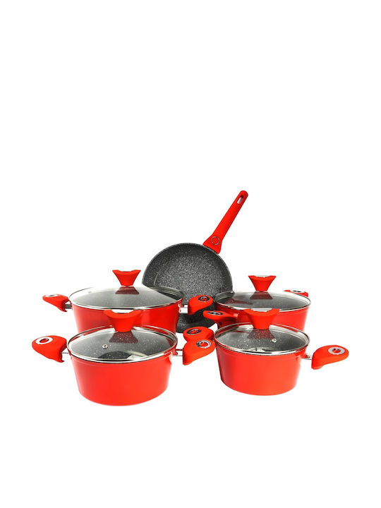 Foxmag24 Aluminium Töpfe Set Mit Stein Innenbeschichtung 9 Teile