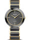 Bering Time Damenuhr 35mm Batteriebetrieb mit Gold Metall-Armband