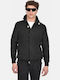 Herren Gestrickte Fleecejacke mit Buttons Schwarz