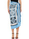 Liu-jo Foulard Pareo Lt Blue Γυναικείo Παρεό Φουλάρι Γαλάζιο 2a6047t2745-p9224