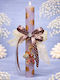 Scented Handmade Purple Candle With Gold Details 33 Cm Decorative Keychain