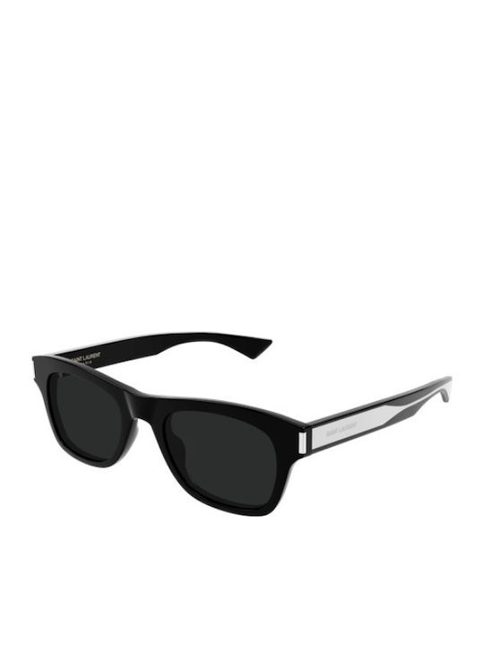 Ysl Unisex Sunglasses with Black Horn-Rimmed Frame and Black Lens SL 877 001