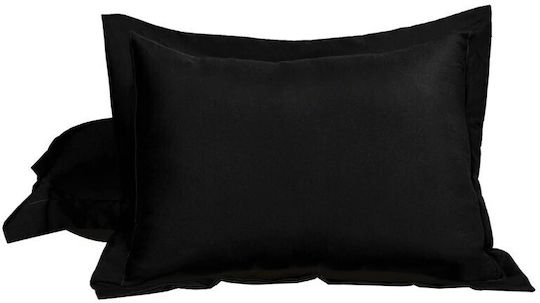 Kotonia Home Σετ Μαξιλαροθήκες με Φάσα Black 50x70εκ.
