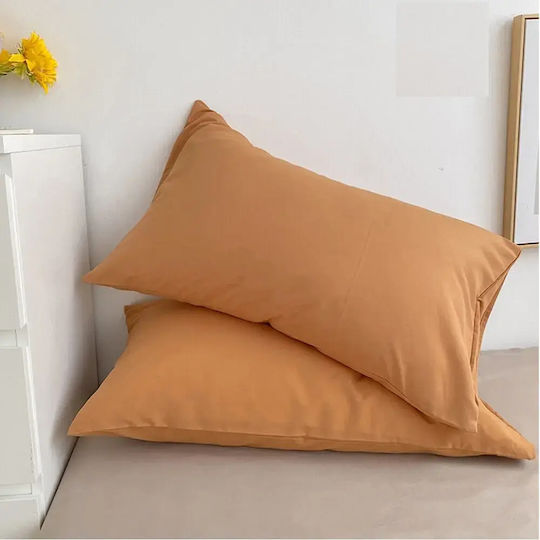 Kotonia Home Set Pillowcases with Envelope Cover Cocoa 40x40cm