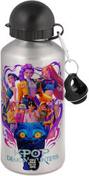 Kpop Demon Hunters Huntrix Metal Silver Aluminium Water Bottle 500ml Kpop Demon Hunters Huntrix Metal Silver Aluminium Water Bottle 500ml