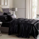 Kotonia Home Set Lenjerie Pat King Size 4 Piese Satin Damasc Deluxe Bumbac 100% Negru