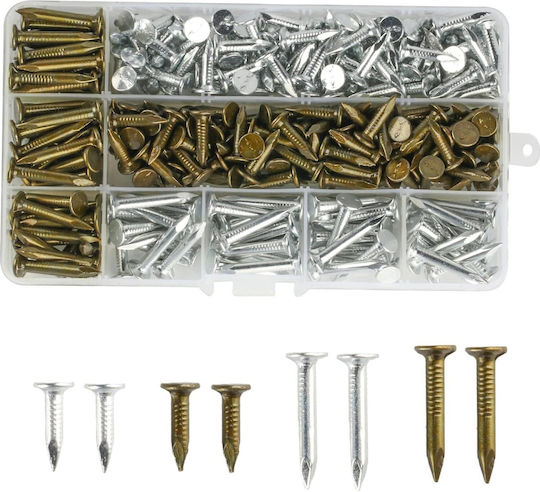 Şuruburi Galvanizate Pentru Acoperiş Fieltro 20 Mm 30 Mm Cap Mare Set 300 Bucăţi
