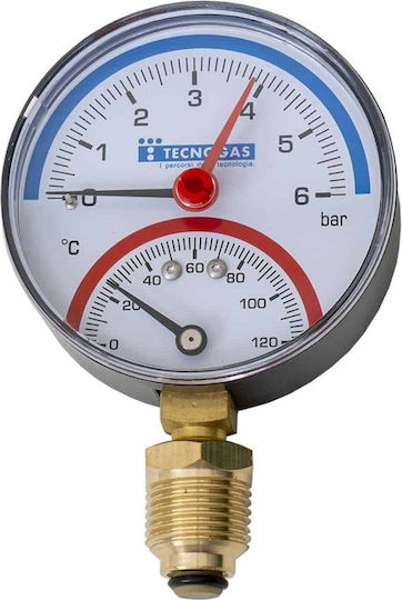 Radial Thermomanometer 1/2" 6 Bar 8mm Dial Z-tools Ext 10540013
