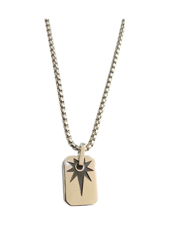 Kalliopi Silver Κολιέ Ταυτότητα από Ατσάλι