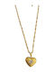 Kalliopi Silver Necklace With Heart Design From Gold Plated Steel