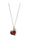 Kalliopi Silver Necklace With Heart Design In Red Steel