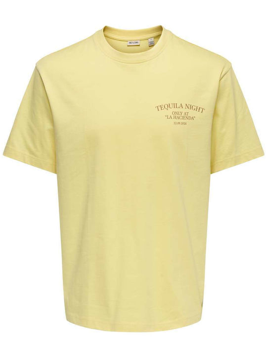 Only & Sons T-Shirt Sunlight Tequila Night Gelb...