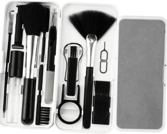 Kit Multifuncțional 18 În 1 Curățare Produse Electronice Husă De Depozitare Zola 12,5x5x2,5 Cm Negru Gri