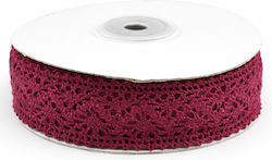 Satinband Spitze 2,3cm Bordeaux 9m