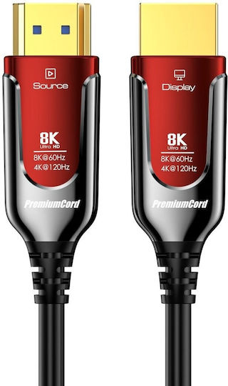 PremiumCord HDMI 2.1 Ultra High Speed 48Gbps 4K 120Hz HDR VRR Cable HDMI male - HDMI male 10m Μαύρο
