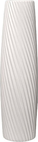 Decorative Vase Ceramic White 16.5xH56cm