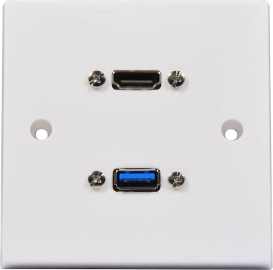 Av:link Wall Plate Usb-a/hdmi 8k 122.398uk