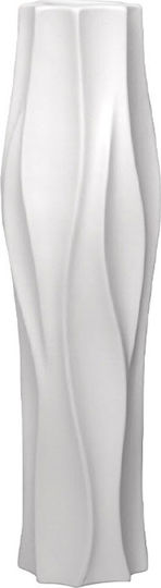 Erdgeschoss Vasen Weiß Keramik Wellenförmig 16.5x59cm