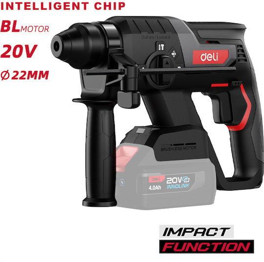 Deli Rotary Hammer Excavator Battery Brushless 20V Solo with SDS Plus Socket DE-DC20-2