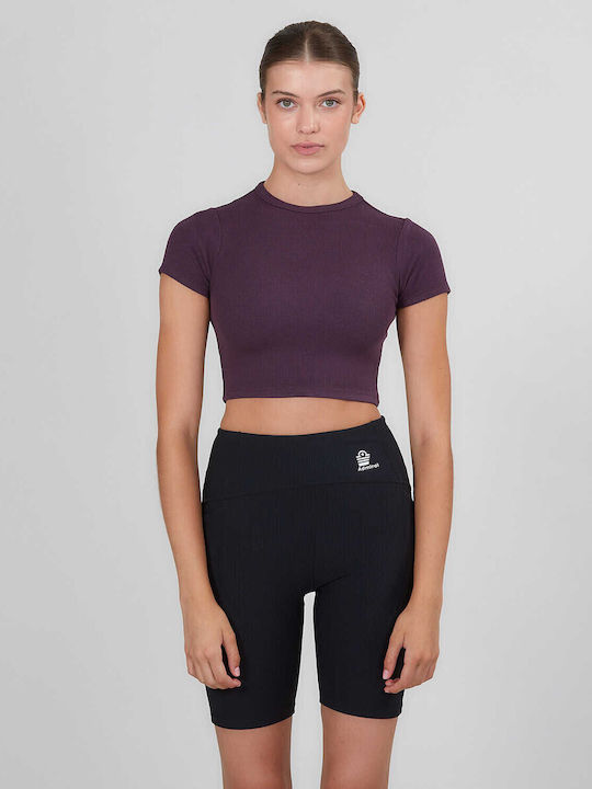 Γυναικείο Crop T-shirt Μπορντο